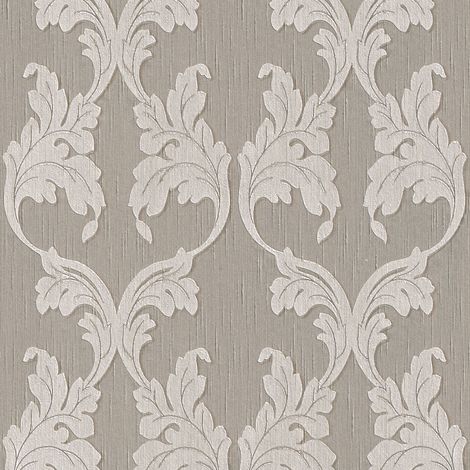 BRICOFLOR Papier peint baroque Tapisserie baroque Papier peint intissé Beige / crème Gris - 10,05 x 0,53 m (1/5)