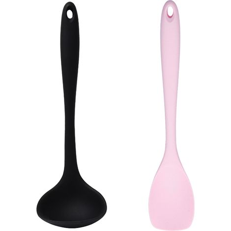 Ustensiles De Cuisine En Silicone Résistants À La Chaleur Pour Cuisson Et Grillade Ensemble De 2 Pièces (1/5)