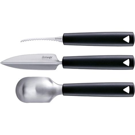 Triangle  set professionale lama inox per intaglio zucca, 3 pezzi