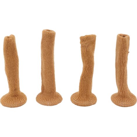 Lot de 20 protections pour pieds de table en feutre et silicone épais, couleur camel. (1/5)