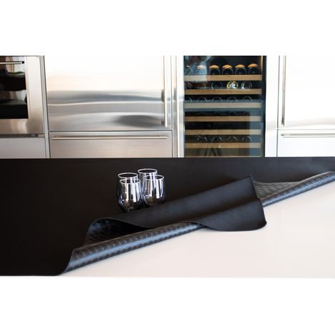 GEMITEX MOLLETTONE PROTEGGITAVOLO MADE IN ITALY ANTISCIVOLO, ANTIURTO, DOUBLE FACE NERO/NERO, 140X140, ARREDA E PROTEGGE IL TUO TAVOLO DA URTI, GRAFFI E LIQUIDI, rifinito con bordo tagliacuci