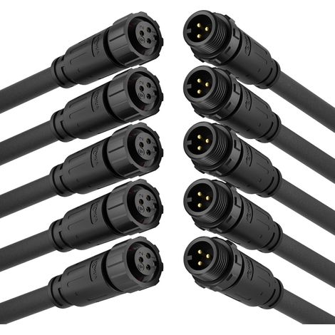M16 Connecteur de câble étanche IP68 Prise électrique extérieure pour câbles à 3 broches Connecteur LED (1/5)