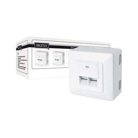 Digitus CAT 6 Wandsteckdose modular weiß 2 RJ45-Ports