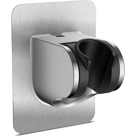 Set di 2 supporti doccia di ricambio, supporto doccia regolabile a 3 punti, supporto universale da parete in ABS cromato con presa forte, non necessita di foratura, ideale per casa e bagno (1/4)