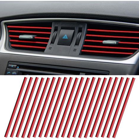 Décoration pour grilles d'aération de voiture, lot de 20 bandes décoratives universelles, étanches et flexibles, accessoires de voiture, bandes de finition intérieures à monter soi-même pour toutes le (1/5)