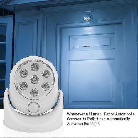 Lampe murale infrarouge automatique à 7 LED avec détecteur de mouvement et rotation (1/5)