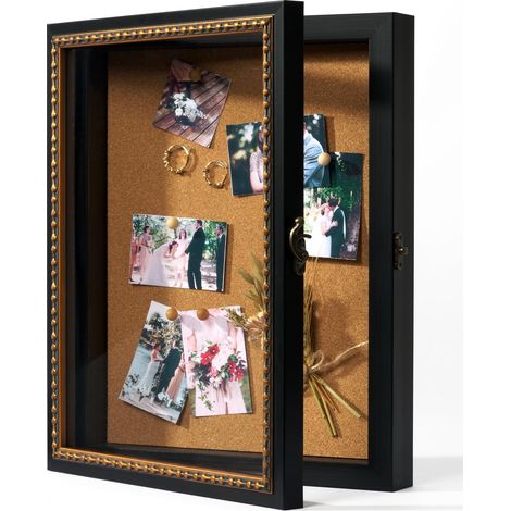 Boîte à ombre - 28 x 35 cm - Boîte d'exposition pour objets de collection vintage, cadre photo antique pour souvenirs, articles pour animaux de compagnie, souvenirs de voyage, souvenirs de mariage (1/5)