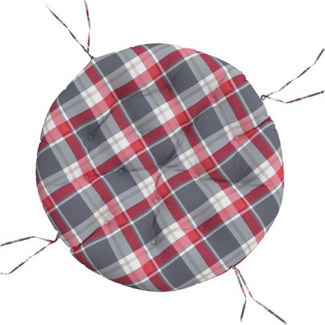 Maison Exclusive - Kissen Rund Rot Karomuster Ø 100x11 cm Oxford-