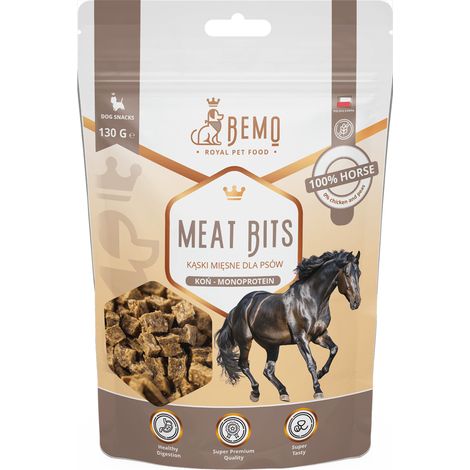 Meat Bits Horse - premios hipoalergénicos y semiblandos para perros con carne de caballo, 130 g