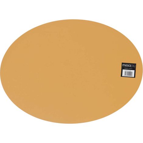 Mesapiu Set de Table Cuir Look Camel Ovaal 45x33 Cm