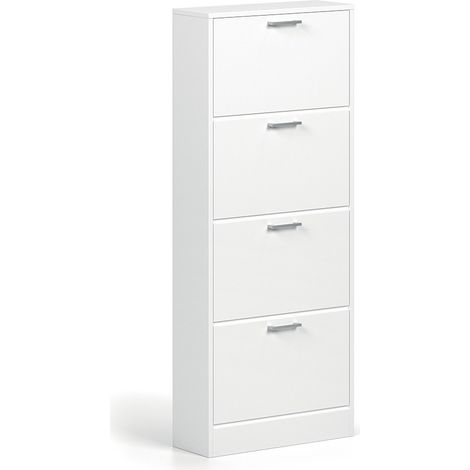 Mobile portascarpe verticale ERA, 4 cassetti colore bianco