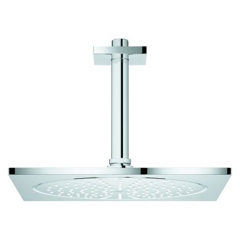 GROHE Kopfbrauseset Rainshower Aqua 10" 26861, 1 Strahlart, mit Kopfbrause Rainshower Aqua 10", Deckenauslass 142 mm, 9,5 l/min Durchflusskonstanthalter, chrom (1/4)