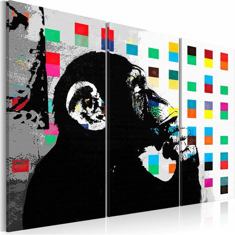 Tableau « le singe penseur » par banksy - 120 x 80 cm (1/4)