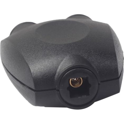 Séparateur Audio Optique Spdif Noir en Abs, Adaptateur Audio Numérique Entrée et Deux Sorties, Distribution du Signal Fibre Optique (1/5)