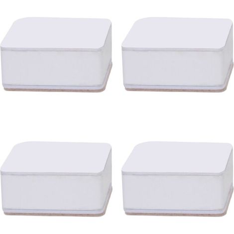 Carbon Steel Furniture Risers Self Adhesive Furniture Lift Anti Slip Low Noise Bed Lifter with Felt Pad for Sofa Couch White