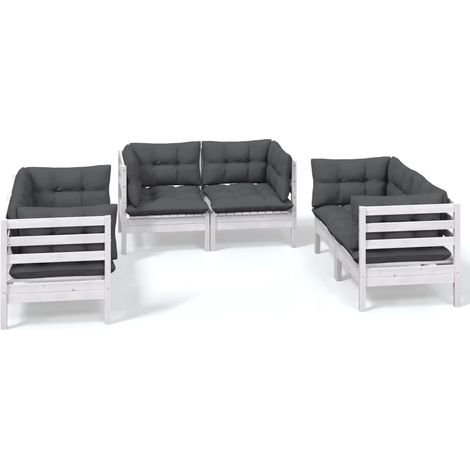 Maison Exclusive - Set Salotto da Giardino 6 pz con Cuscini Legno Massello di Pino (1/5)