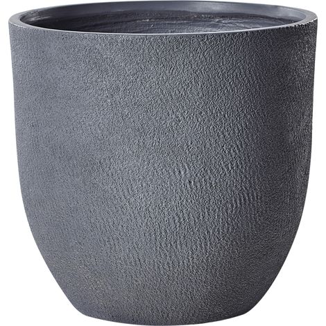 Maceta de mezcla de arcilla gris claro 55 cm fibra arcilla resistente Kannia (1/5)