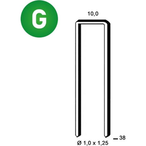 2 600 Agrafes G-38 - Galvanisées Résinées - 10x38x1x1.25 mm - D-Work