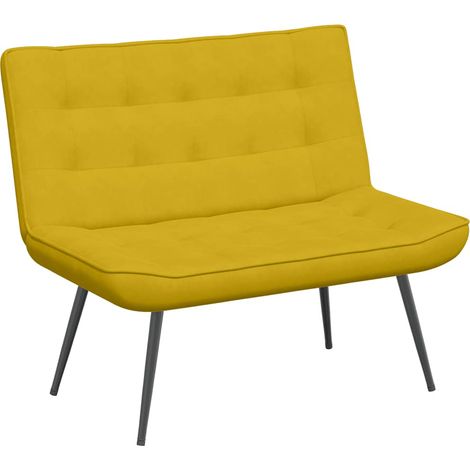 Banc d'entrée - Banc intérieur jaune 110x74x84 cm velours fr9349 - Maison La Vie (1/5)