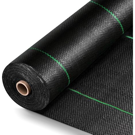 Toile de Paillage Anti Mauvaises Herbes 100 g/m²,Membrane de contrôle des Mauvaises Herbes Paysage de Tissu Couverture de Sol, antidéchirure Perméable à l'eau et Stable Aux UV (30m² (2m x 15m)) (1/5)