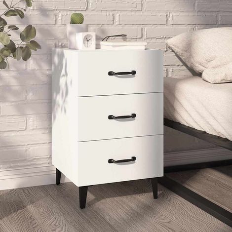 vidaXL Bedside Cabinet White 40x40x66 cm Engineered Wood (1/5)