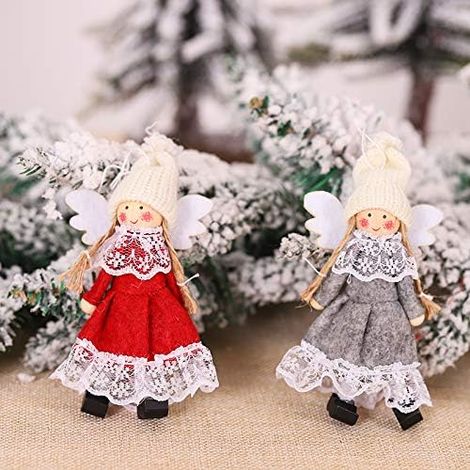 Angel Ornament - Handmade Lace Angel Doll Hanging Decoration for Christmas Tree - 2 Pieces (1/5)
