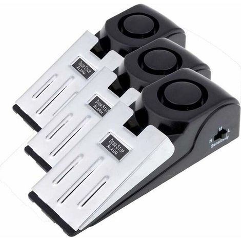 RHG 3-Pack Safety Wedge Arrêt de porte Arrêt d'alarme Blocage Voyage Alerte de sécurité domestique 120db (pack de 3) MS-M68