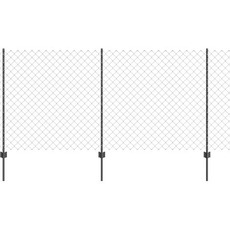 Maison Exclusive - Kettenzaun mit Pfosten 10 x 1,2 m (B x H)