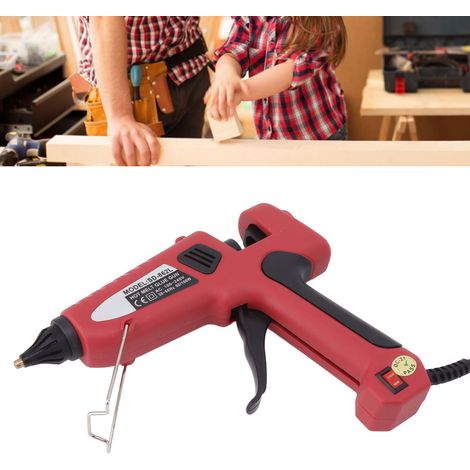 Pistolet à colle thermique DIY Rouge ajustable 60W 100W avec embout cuivre pour projets créatifs (1/5)