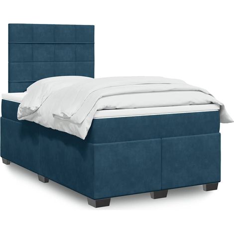Boxspringbett mit Matratze Blau 120x200 cm Samt