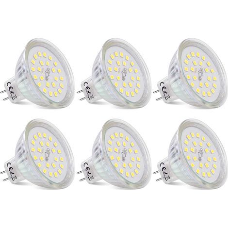 Ampoules LED GU5.3 MR16 12 V, 3,8W Équivalent à Halogène 40W, LED Spot GU5.3 Blanc Froid 6000K Non Dimmable 430 Lumen Lampe LED MR16, Lot de 6 [Classe énergétique E] (1/5)