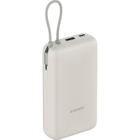 Xiaomi – Powerbank 20000 mAh Li-Ion blanc mat – Chargeur USB-C 3A – Charge simultanée de 3 appareils – Protection surcharge et décharge profonde