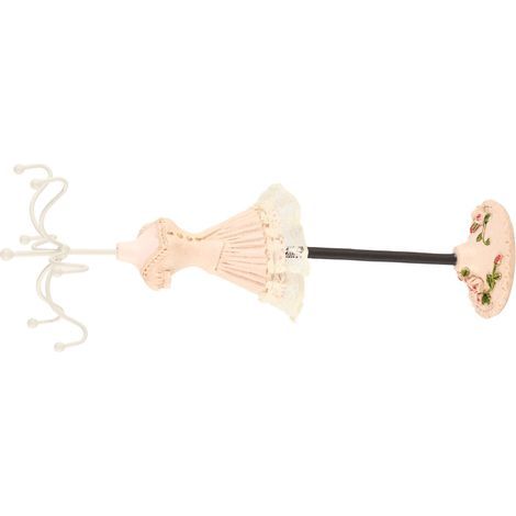 Support de Présentation Tournant pour Boucles d'Oreilles et Colliers en Résine - Porte-Bijoux en Forme de Poupée Champagne à 5 Bras (1/5)