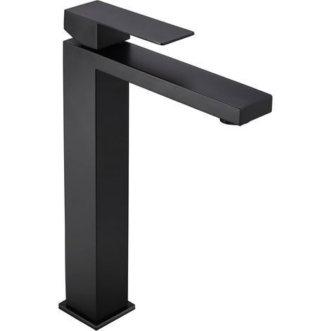 Oraymin – Robinet Salle Bain Noir en Inox 304 - Mitigeur Salle de Bain avec Poignée Carrée - Robinetterie Lave Mains Démontable - Mélangeur Eau Chaude et Froide en Acier Inoxydable