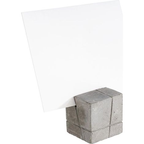 Lot de 4 porte-cartes, porte-photos, avec 15 cartes d'inscription blanches et 15 cartes d'inscription noires, 3 x 3 x 3 cm, béton (1/5)