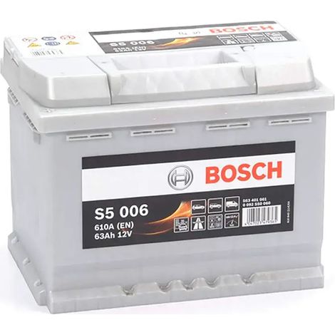 Batería de coche 63 Ah 610 A EN Bosch S5006 + Izquierda