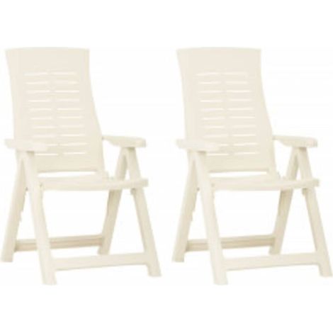 Sillas plegables reclinables, 2 unidades, plástico blanco vidaXL (1/5)