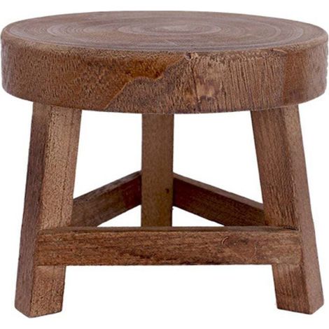 Mini tabouret en bois de 17,8 cm, support de présentation, colonne de pot de fleurs, mini tabouret pour plantes grasses ou bonsaï pour décoration d'intérieur ou d'extérieur