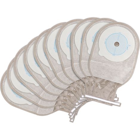 Poche de Colostomie Jetable Adhésive 10 Pièces - Sac de Recueil pour Iléostomie et Stomie (1/5)