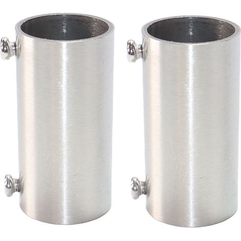 Lot de 2 raccords de tuyau droits en acier inoxydable, 25 mm de diamètre, 60 mm de long, connecteur de tige de tuyau à 2 voies pour balustrade, racks, tiges de suspension, clôture (1/5)
