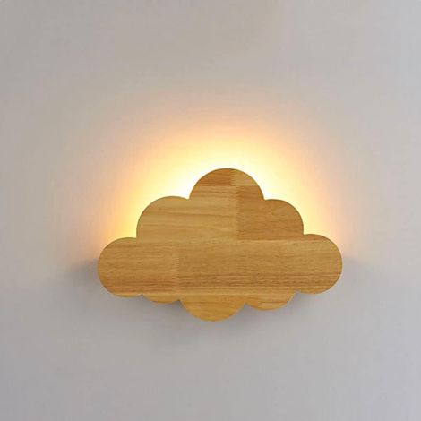 Fitags – Applique murale enfant en bois nuage LED dimmable – 3 températures de couleur – Éclairage décoratif pour chambre – Douille G9 incluse (1/5)