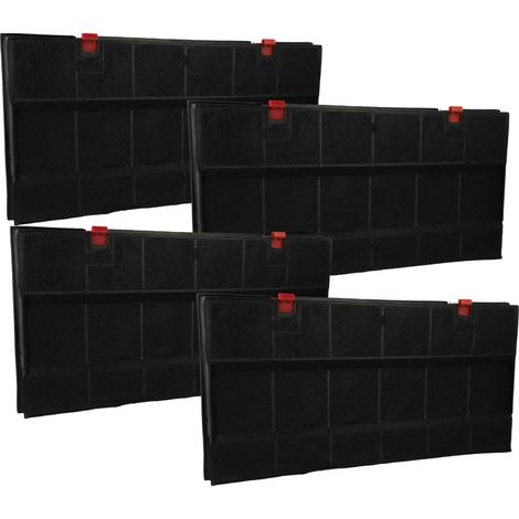 vhbw 4x Aktivkohlefilter kompatibel mit Whirlpool AKR418, AKR418NB, AKR418WH, AKR435, AKR435AV Dunstabzugshaube - 43 x 21,7 x 3,3 cm