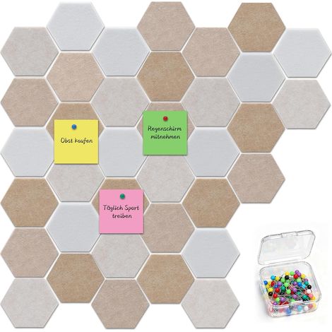 Lot de 36 Tableaux d'Affichage Hexagonaux en Feutre, 10 x 8,7 x 0,9 cm (1/5)