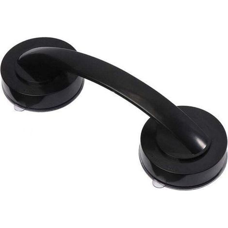 Bardusch-Poignée de douche simple sans perforation - Ventouse verrouillable - Poignée de douche pour personnes âgées avec poignée à ventouse - Noir (1/4)