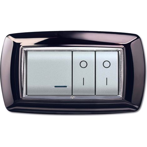 Placca 4 moduli metal black