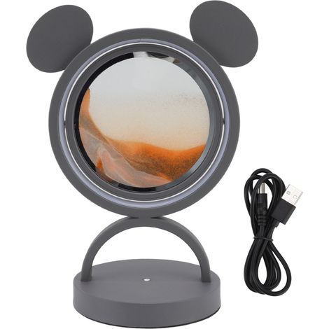 Cadre lumineux à sable mobile gris, lampe de table décorative antidim pour mariage, salon, bureau, avec variateur d'intensité, relaxation. (1/5)