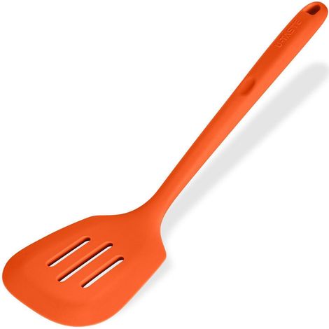 Schlitz-Spatel aus Silikon, 315°C hitzebeständig, 34.5cm, Orange