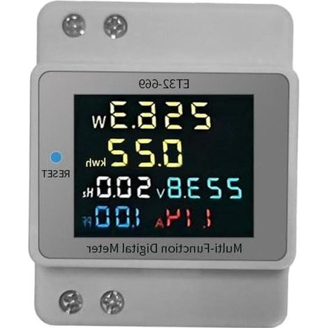 Stromzähler – Strommesser mit Voltmeter – Energieverbrauchsmessung – Automatische Datenspeicherung – 60 x 76 x 54 mm – Schwarz (1/5)
