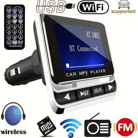 FM-Autosender, 5.3D-Funkfreisprecheinrichtung, MP3-Player mit Schnellladefunktion