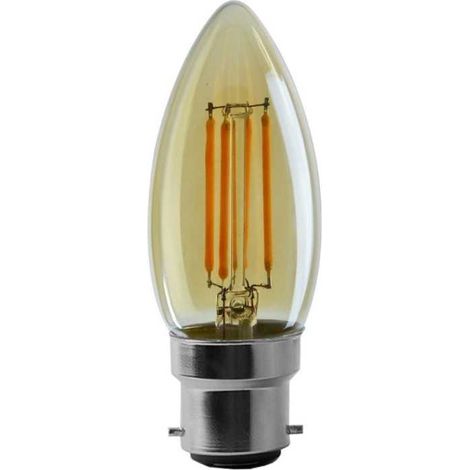 Ampoule Led Flamme Filament Doré 4 watt (éq. 42 Watt) Culot B22 (1/3)